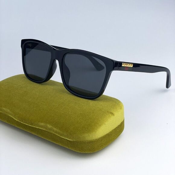 NEW GUCCI GG0746SA 001 Black Gray Anti-Reflective Square Unisex Sunglasses - Picture 2 of 15